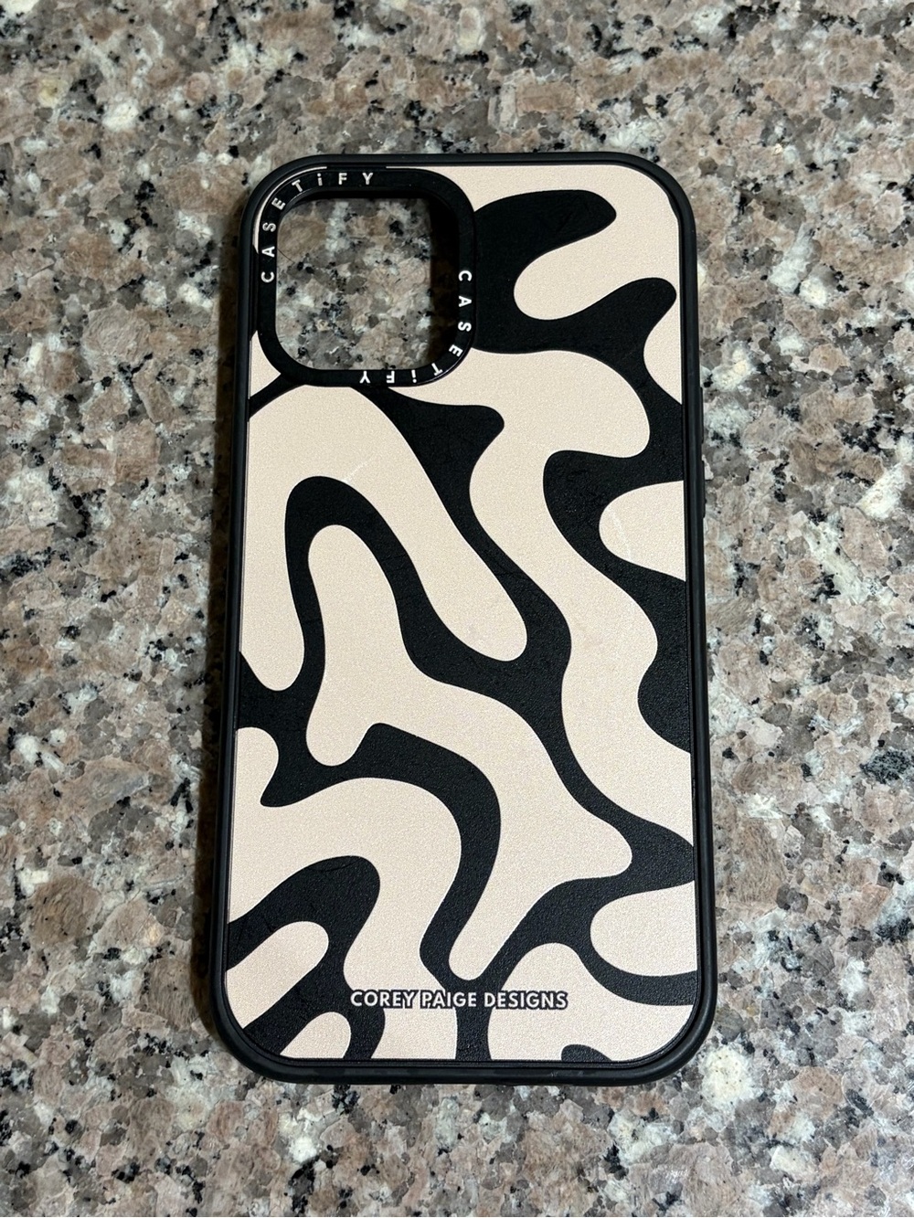 Casetify x Corey Paige Beige & Black Abstract Graphic Phone Case